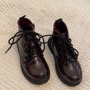 Zara toddler burgundy combat boots